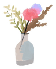 PNG Flower vase drawing plant art.