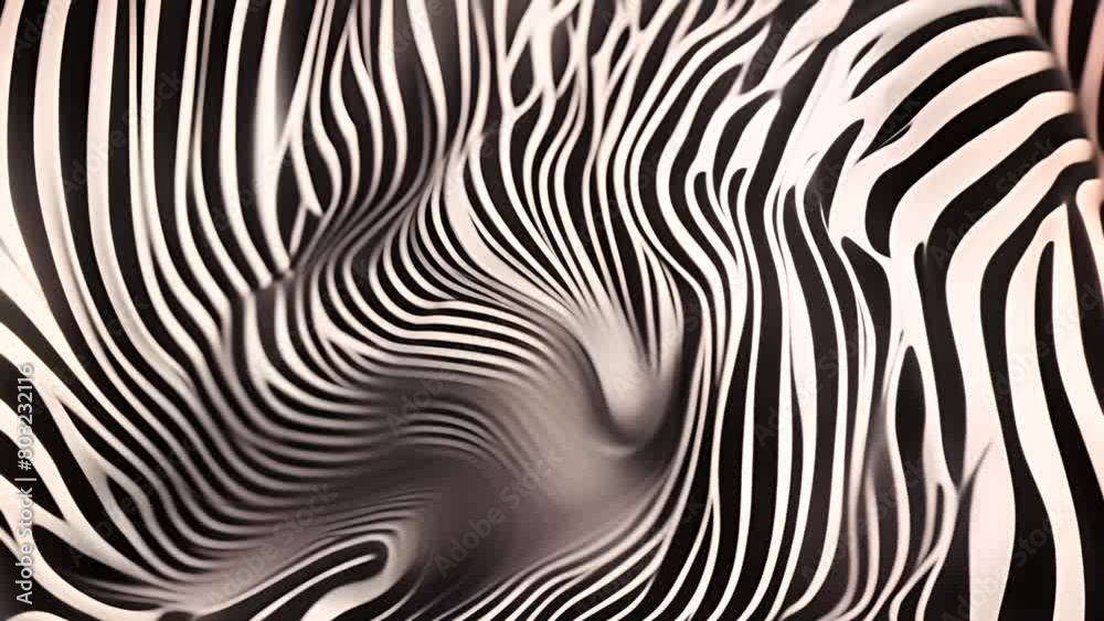 Poster dynamic black and white wavy lines pattern generative ai