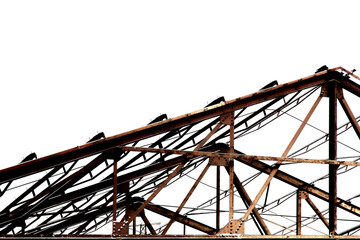 silhouette of steel girders on a building being demolished