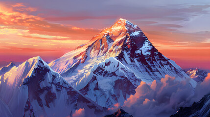 Mount Everest illustrations AI generate image