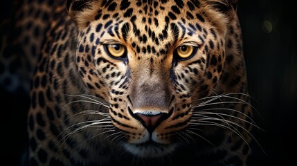 Fototapeta premium Majestic leopard close-up with piercing gaze