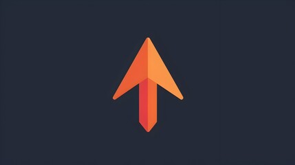 Arrow Pointing Upward Symbolizing Growth and Progress in Flat Minimalistic Design Style
