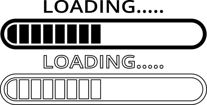 outline silhouette loading bar icon set