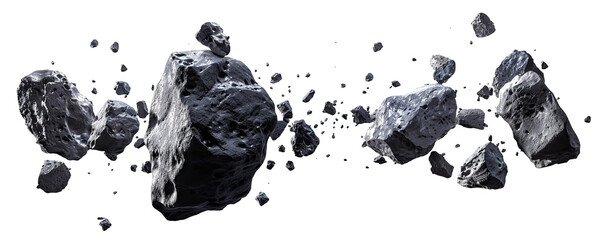 Flying asteroids cut out