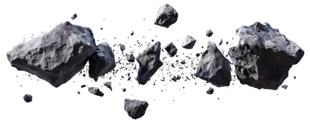 Flying asteroids cut out