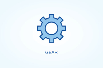 gear  vector, icon or logo sign symbol illustration 