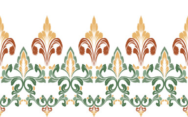 Floral embroidery design, ethnic pattern for background or tapestry. Ideas for designing patterns for textiles, batik, curtains, clothing or decorations. Vector illustration	