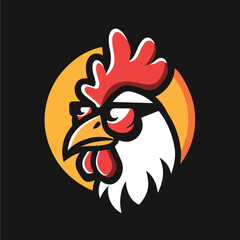 Chicken rooster head mascot vector illustration