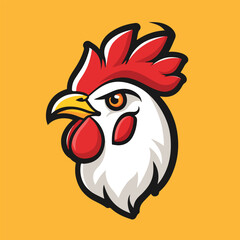 Chicken rooster head mascot vector illustration