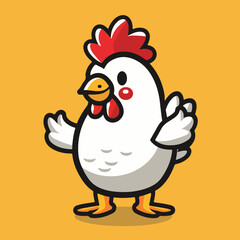 Cute chicken rooster mascot vector illustration
