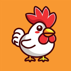 Cute chicken rooster mascot vector illustration