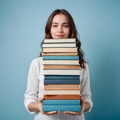 portrait of a woman with books