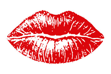 red lips isolated on white