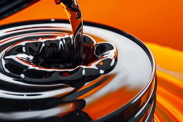 orange oil barrel pouring black fluid 3d illustration of petroleum production business price war crisis concept