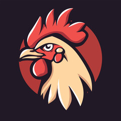 Chicken rooster head mascot vector illustration