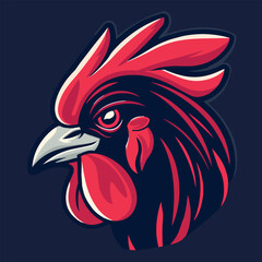 Rooster head mascot vector illustration
