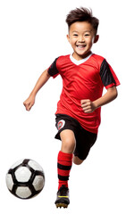 Obraz premium PNG Japanese kid Football player football kicking sports.