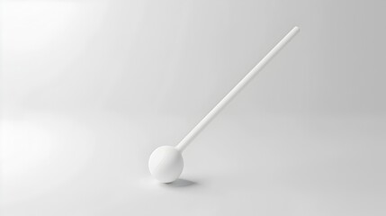Minimalistic and Floating 3D Render of a Monochrome Matte White Wand Toy Against a Contrasting