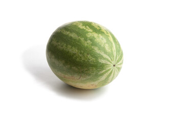 green round seedless watermelon isolated on a white background