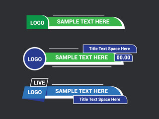 Lower Third Design Business Channel Graphics. Lower Third TV News Bars Set.