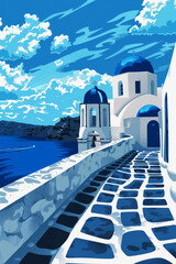 Obraz premium Streets and architecture of Santorini in Greece