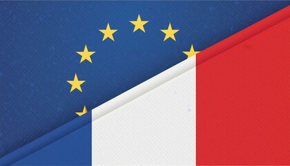 french flag and european union flag