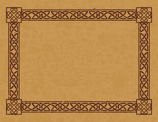 Horizontal Letter 11 x 8.5 Parchment - Celtic Knot Frame