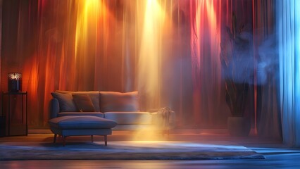 Directors choose cast in beam of light symbolizing selection cozy ambiance. Concept Casting Process, Beam of Light, Selection Criteria, Cozy Ambiance, Director's Choice