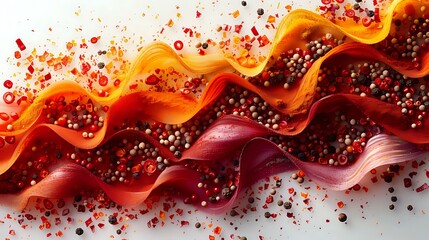 Modern Abstract Spice Design: Scattered Chili Flakes