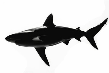 shark silhouette isolated on white background high contrast minimalist wildlife illustration