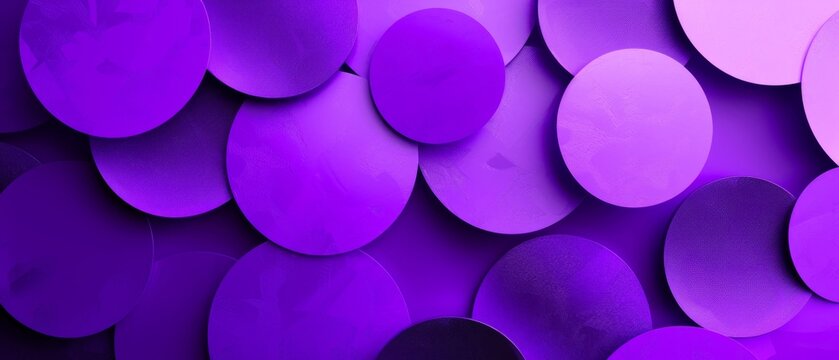 Abstract purple circular paper cut overlapping paper circles texture background banner panorama for webdesign or business.