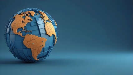 earth globe on black background