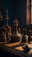 chess board with chess pieces