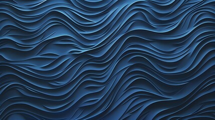 Obraz premium Deep Blue Wave Pattern Abstract Textured Background Evoking Ocean Rhythm