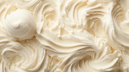 Whipped cream texture. Abstract food close-up. Smooth creamy surface with soft highlights. Perfect for food blogs, cooking shows, and recipe books.