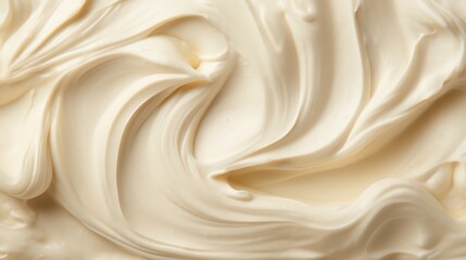 Image description: A close-up image of a smooth, creamy, white substance with a thick consistency.