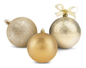 Different shiny Christmas balls isolated on white
