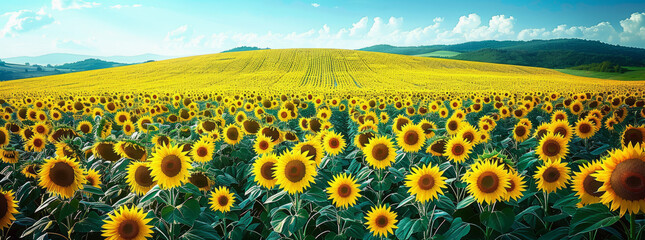 A large field of sunflowers,generative ai