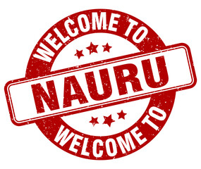 Welcome to Nauru stamp. Nauru round sign