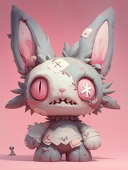 Creepy Kawaii Bandaged Ballerina Anime , 3D render