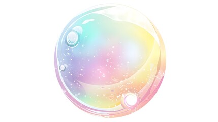 Soft pastel bubble icon with gradient for digital graphic particle system
