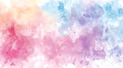 Vibrant Watercolor Pastel Splashes and Abstract Background