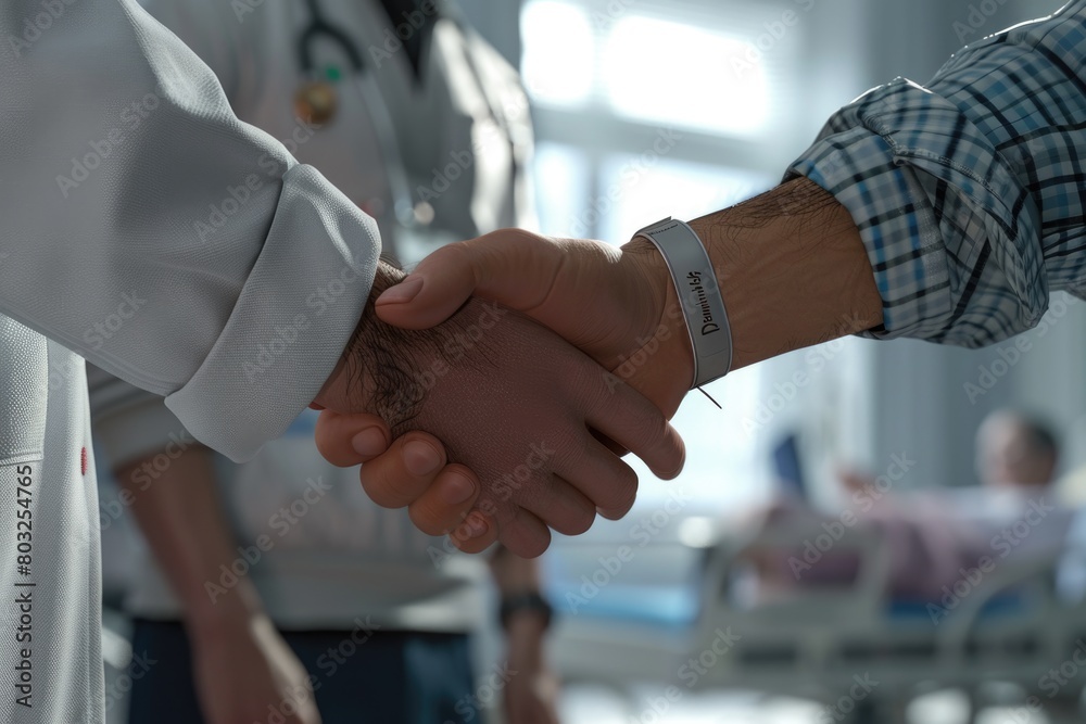 Aufkleber a close-up image of two people shaking hands. suitable for business concepts
