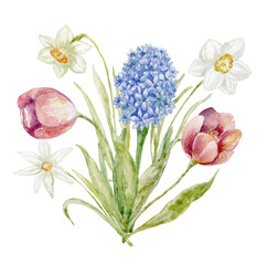 Watercolor Spring Bouquet.