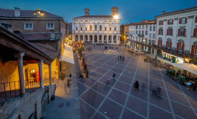 Old square of Bergamo, place of artistic and cultural interest