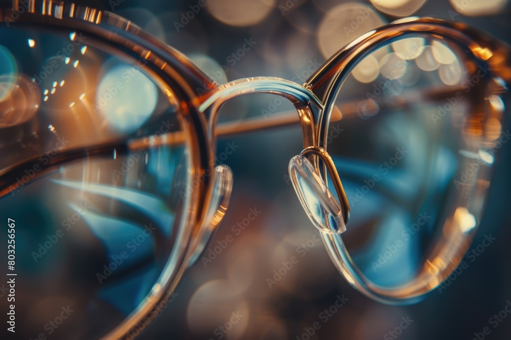Aufkleber a pair of glasses on a table. suitable for various concepts
