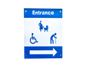 Pregnant, elder and disabled access sign