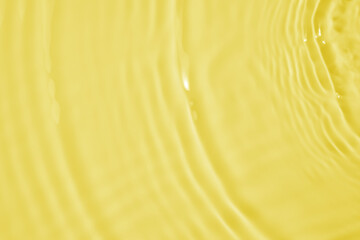 Abstract transparent water shadow surface texture natural ripple on yellow background