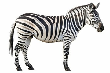 zebra isolated on white background striking black and white stripes