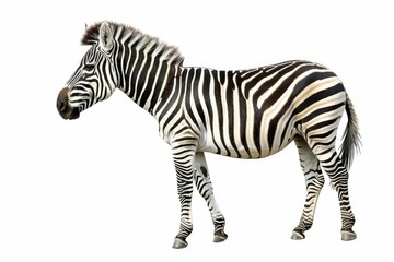Fototapeta premium zebra isolated on white background striking black and white stripes